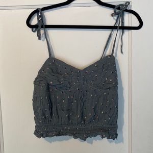 American Eagle Outfitters Green Floral Crop Top